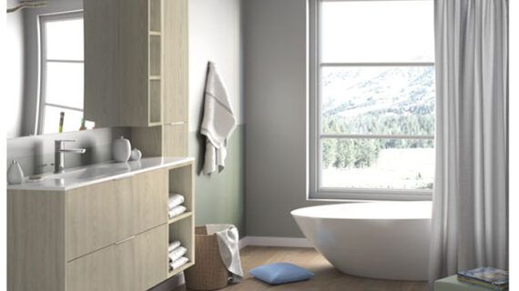 Lavabo seno desplazado Solid Surface 60 cm