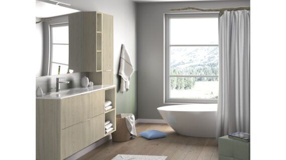 Lavabo seno desplazado Solid Surface 80 cm