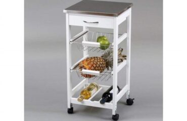 Carro de cocina con cestas y botellero inox IBERODEPOT