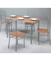 Conjunto de mesa de cocina + 4 sillas IBERODEPOT