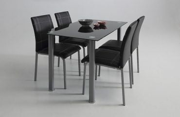 Conjunto mesa de cocina cristal y 4 sillas IBERODEPOT