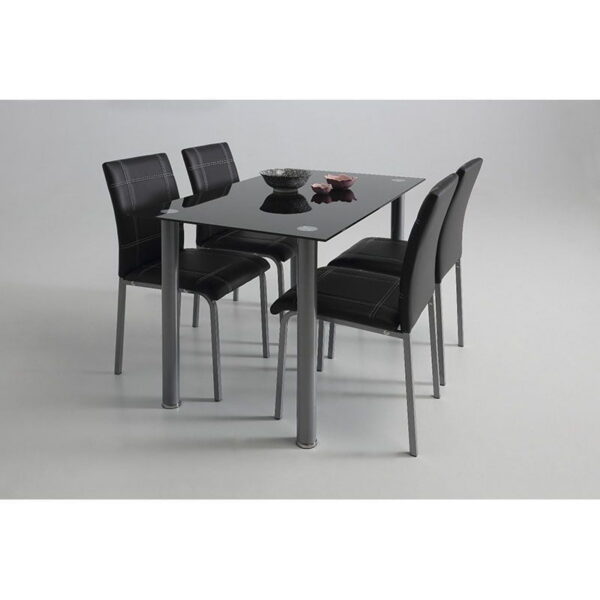 Conjunto mesa de cocina cristal y 4 sillas IBERODEPOT