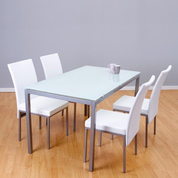 Conjunto mesa de cocina y 4 sillas Lucio IBERODEPOT
