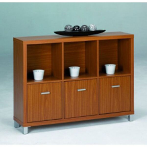 Estantería 2 baldas 3 puertas cherry Iberodepot