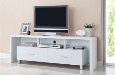 Mesa de televisión 2 cajones blanco IBERODEPOT