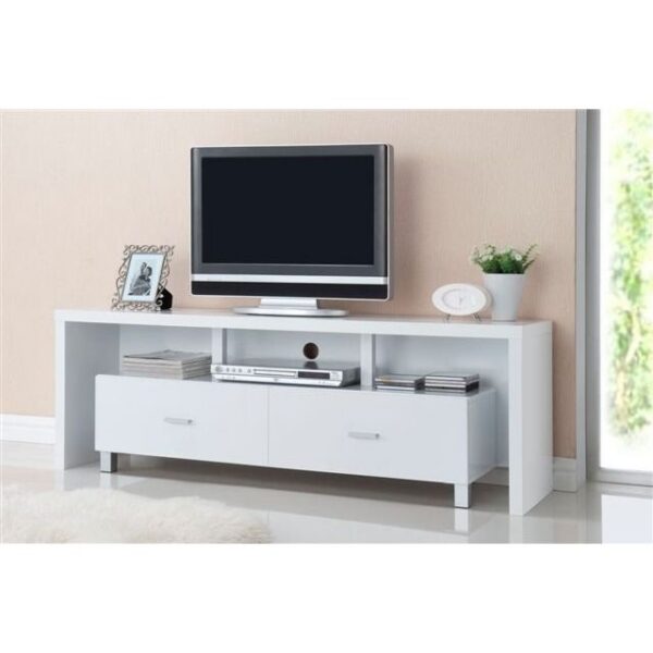 Mesa de televisión 2 cajones blanco IBERODEPOT