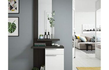 Mueble de recibidor con espejo Gris IBERODEPOT