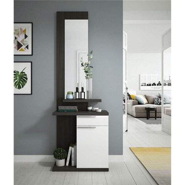 Mueble de recibidor con espejo Gris Iberodepot