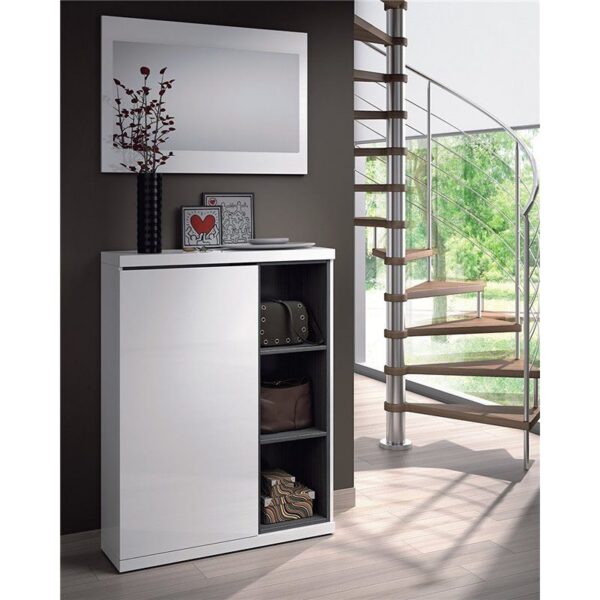 Mueble de recibidor zapatero con espejo Iberodepot