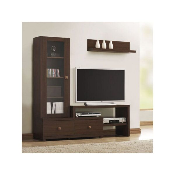 Mueble de televisión vitrina con 2 cajones IBERODEPOT