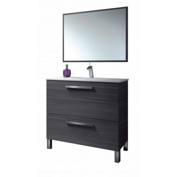 Mueble lavabo con espejo Gris ceniza IBERODEPOT