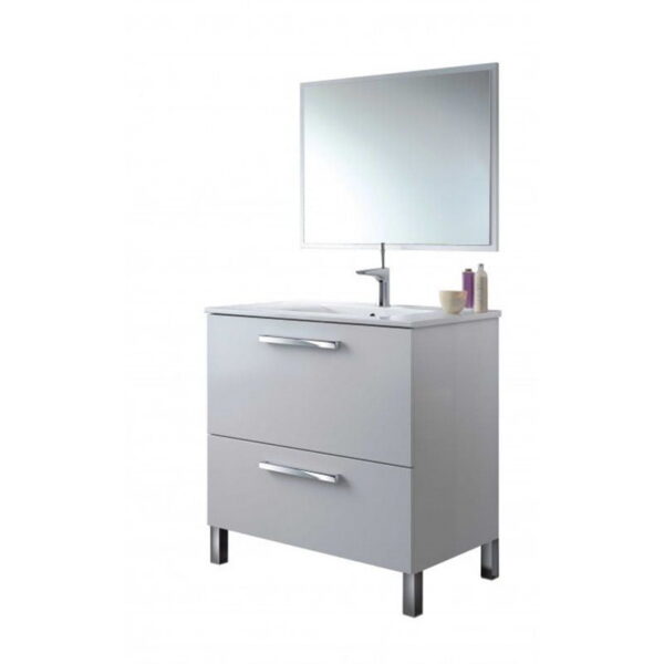 Mueble lavabo con espejo Blanco IBERODEPOT