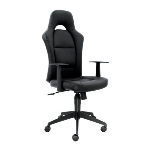 Silla de despacho con cabecero negra IBERODEPOT