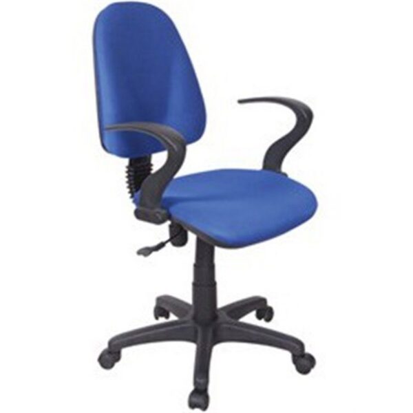Silla de escritorio reposabrazos abierto azul IBERODEPOT
