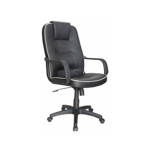 Silla de escritorio reposabrazos y cabecero negra IBERODEPOT