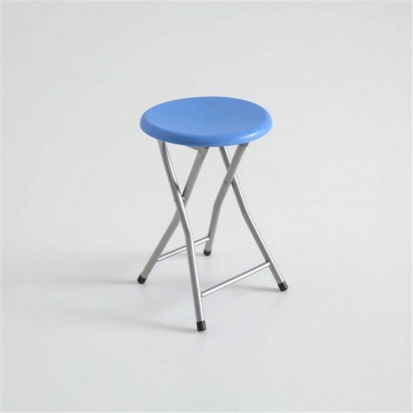 Taburete PVC azul plegable IBERODEPOT