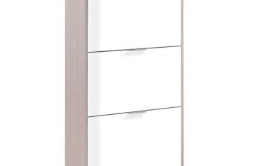 Zapatero 3 puertas Eco Roble y Blanco IBERODEPOT