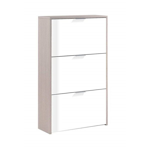 Zapatero 3 puertas Eco Roble y Blanco Iberodepot
