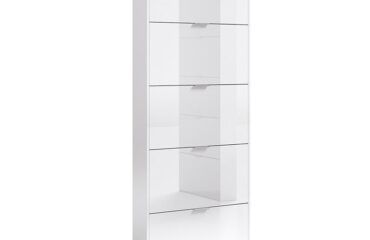 Zapatero 5 puertas blanco brillo IBERODEPOT