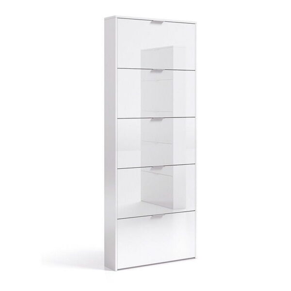 Zapatero 5 puertas blanco brillo Iberodepot