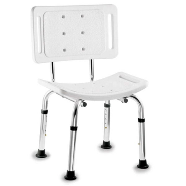 Asiento de baño regulable con respaldo