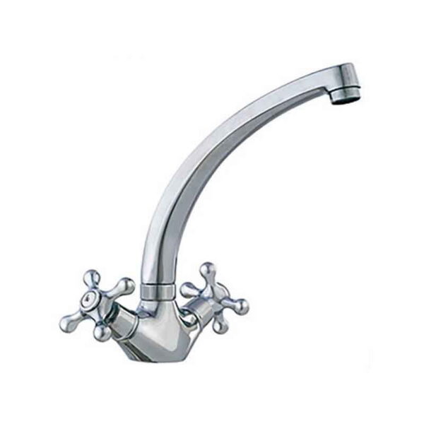 Grifo de cocina monobloc caño arqueado