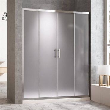 Mampara frontal de ducha 1 fijo + 1 puerta corredera de 150 a 156 cm.  Velvet — Suministros online SUMICK, S.L.