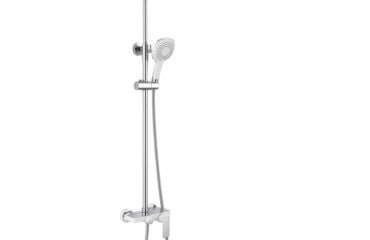 Columna de ducha monomando acabado blanco y cromo Cassio GME