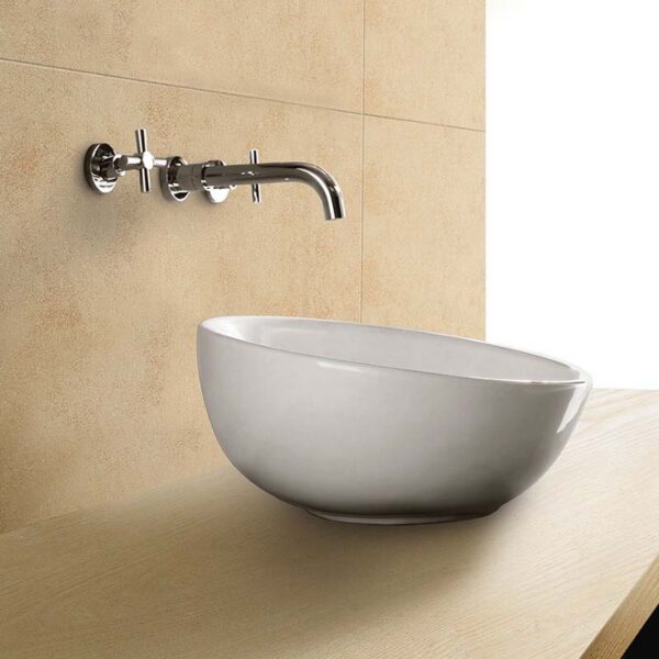 Lavabo bol asimétrico sobre encimera 42x42x23 cm GME