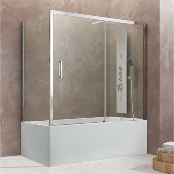 Mampara de bañera angular corredera de cristal Aktual GME