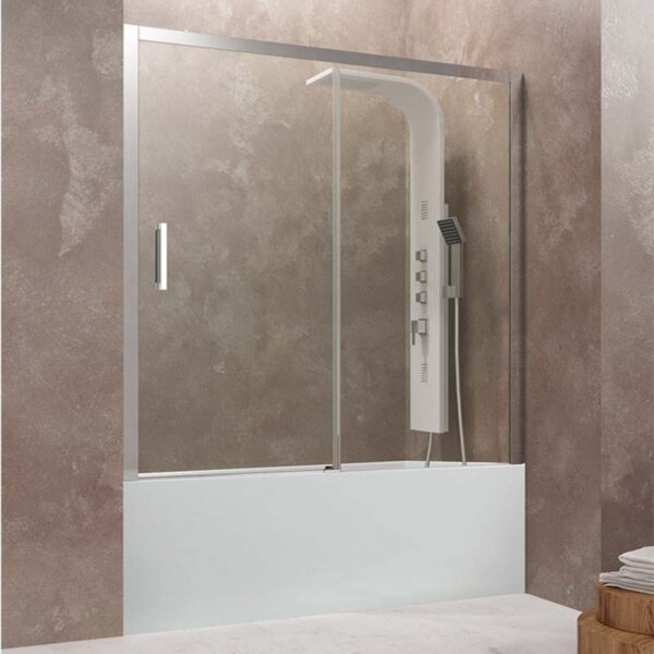 Mampara de bañera frontal corredera de cristal Aktual GME