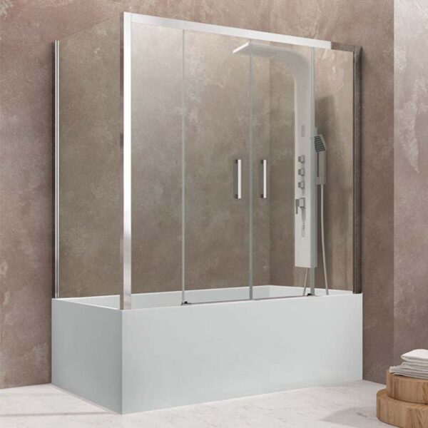 Mampara de bañera angular corredera de cristal Aktual Spazio GME