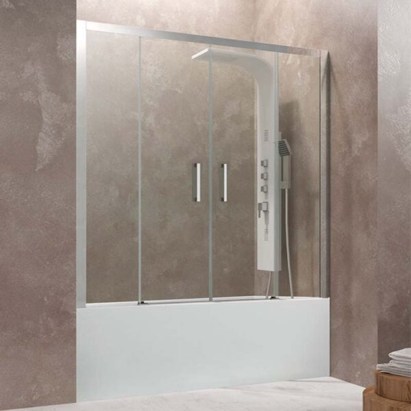 Mampara de bañera frontal dos correderas de cristal Aktual Spazio GME