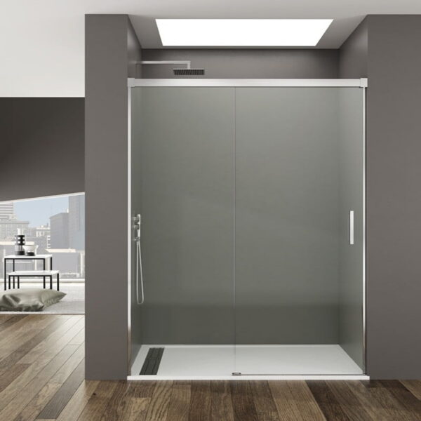 Mampara de ducha frontal de cristal fijo y corredera BASIC - GME