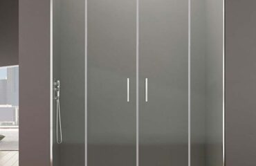 Mampara de ducha frontal de cristal con dos fijos y dos correderas BASIC SPAZIO - GME