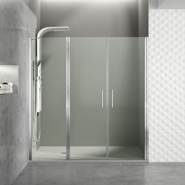 Mampara de ducha frontal serie Open 2 puertas abatibles + fijo COMBI J GME