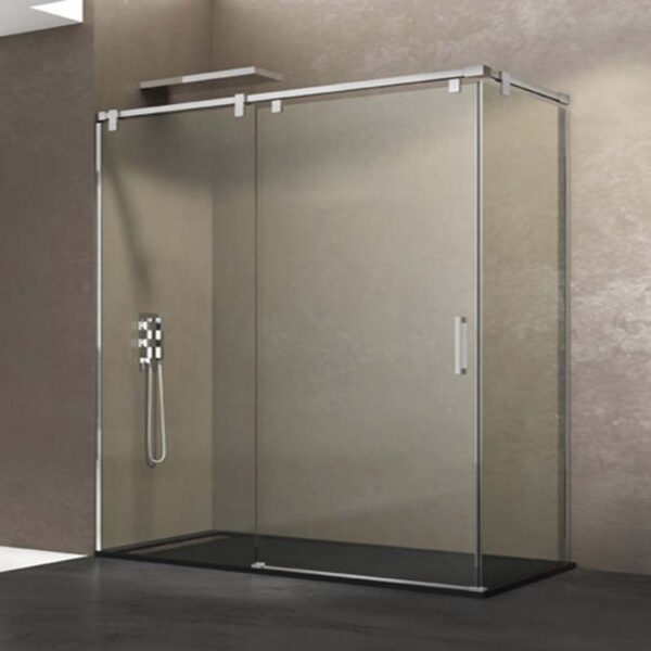 Mampara de ducha angular corredera con lateral fijo de cristal FUTURA - GME