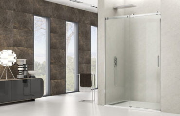Mampara de ducha frontal de cristal fijo y corredera ROTARY - GME
