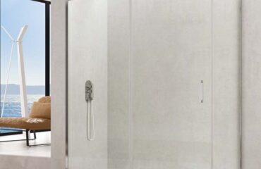 Mampara de ducha angular corredera de cristal con lateral fijo TEMPLE - GME