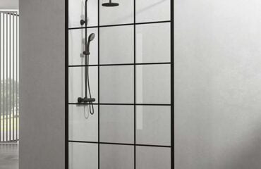 Mampara de ducha frontal un cristal fijo Screen Black Chess GME
