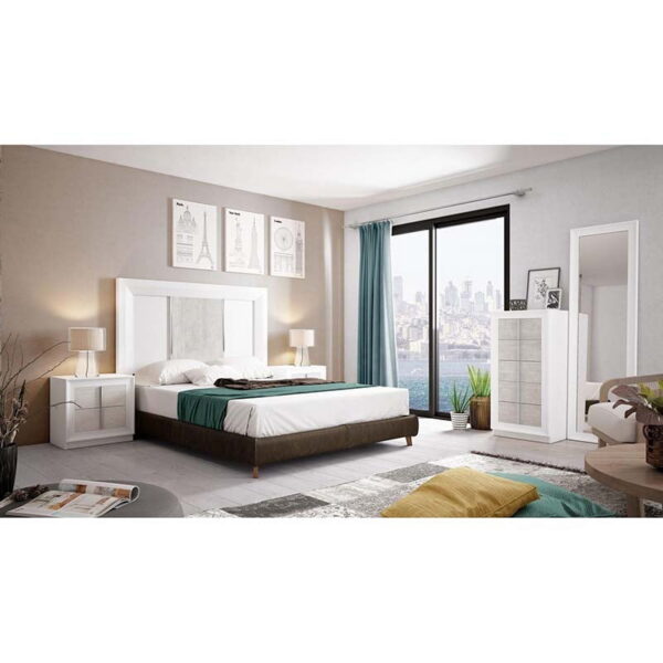 Dormitorio Matrimonio Mahón Blanco y Gris