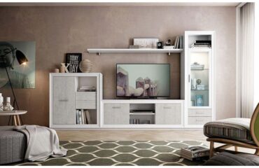 Mueble de Salón Valencia Gris Blanco 295 cm