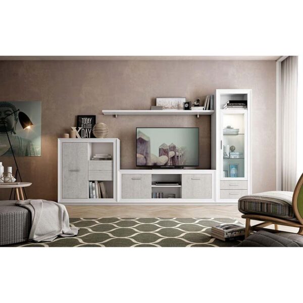 Mueble de Salón Valencia Gris Blanco 295 cm