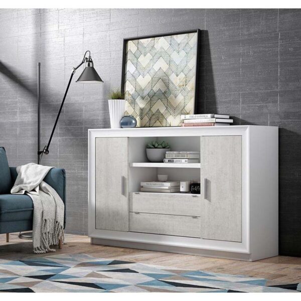 Aparador Cáceres Blanco Plata 155 cm