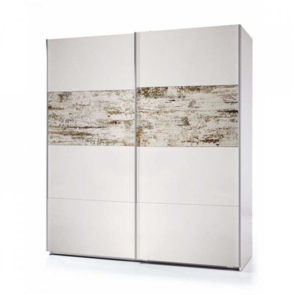 Armario ropero 2 puertas correderas Harry Blanco Brillo - Vintage