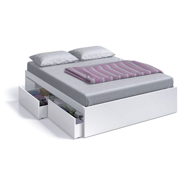 Cama Kendra 150 cm con 4 cajones