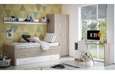 Cama Nido Compacta Roble - Blanco 202 cm