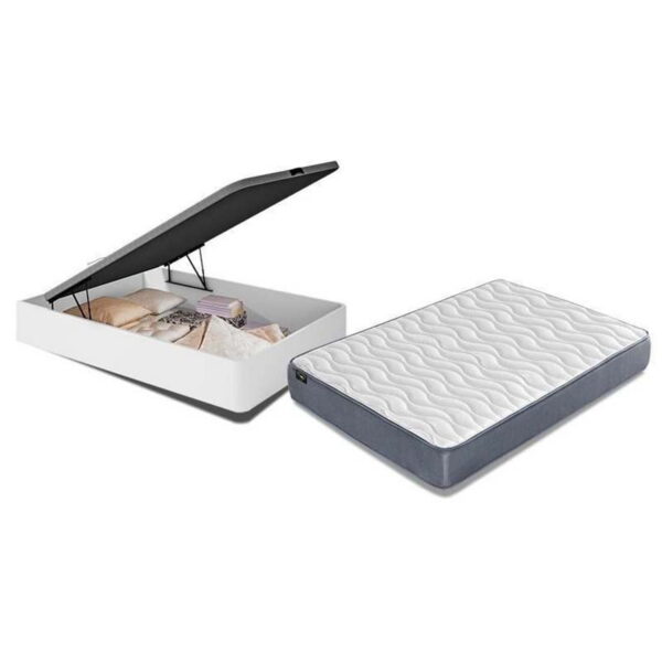 Conjunto Aranjuez Blanco: Canapé Abatble 2 Patas + Colchón PRIME