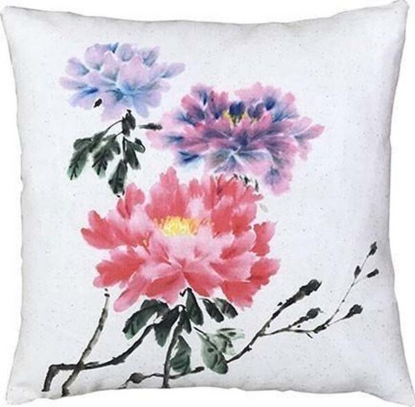 Cojín Flores Rosas Con Relleno 45x45 cm