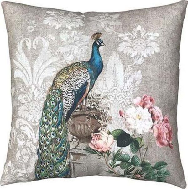 Cojín Pavo Real Con Relleno 45x45 cm